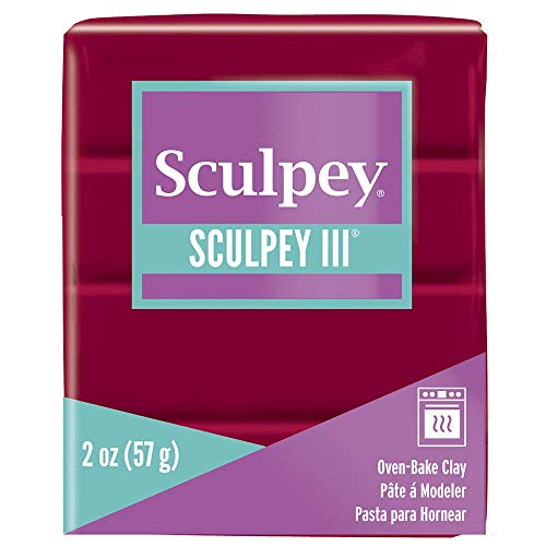 Sculpey III Polymer Oven-Bake Clay, Red, Non Toxic, 2 oz. bar, Great for modeling, sculpting, holiday, DIY, mixed media and school projects.Great for kids & beginners! - size: red