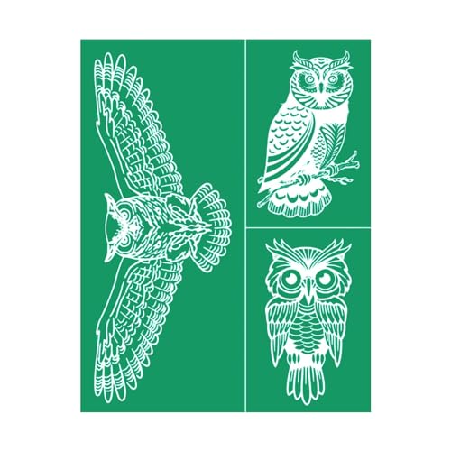 DGAGA Owl Self-Adhesive Silk Screen Stencil Parrot Mesh Transfers Various Birds Pattern for Festival Stencils Screen Printing Stencils for Painting on Wood, Home Decor,Bag, T-Shirts 8.5x11 in - color: owl stencil