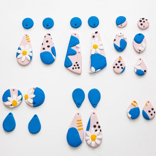 PATIKIL Polymer Clay Cutters, 8 Pcs Round Clay Cutters Circle Shape Cutters Indentation Punch Tools Polymer Clay Earrings Kit Cylinder for Jewelry Earrings Making