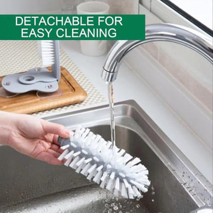 Water Bottle Cleaning Glass Washer Brush Cup Sink Washer Brush with Suction Base Bristle Brush for Beer Cup, Long Leg Cup, Red Wine Glass and More Bar Sink Brushes Cup Brush Bar Kitchen Tool