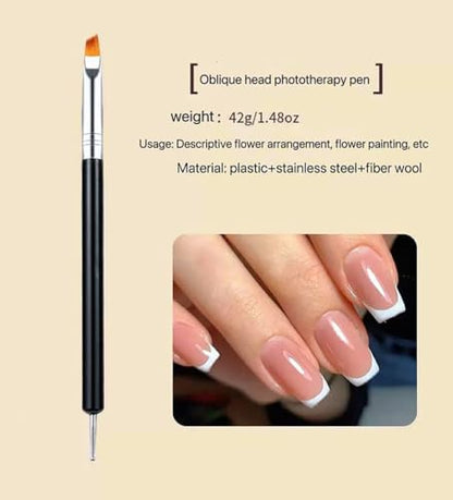 Metallic Nail Art Brushes Set, 6Pcs Double-Ended Thin Detail Art brush Liner,Nail Liner Brush, Nail Dotting Drawing Tool, UV Gel Polish Painting Tool,Nail Art Design Pen