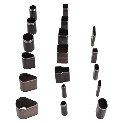 Generic 18Pcs Leather Cutter Punch, High Carbon Steel Assorted Shape Hollow Punch Cutter, Fabric Leather Clay DIY Tool with Transparent Storage Box
