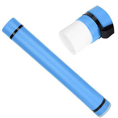 Adjustable Drafting Tube, Extendable Thickened Telescopic Collection Poster Storage Case with Upper Opening Design Drawing Tube for Artworks, Maps, Documents (Blue)