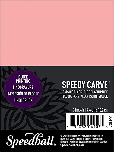 Speedball Speedy-Carve Block Printing Carving Block, Rectangle, Pink, 3 x 4 Inches (20-Pack) - size: 20-Pack