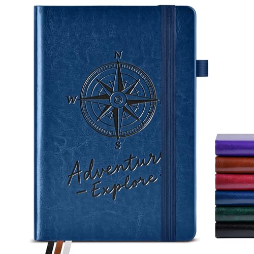 PAIBAS Lined Journal Notebook for Women Men, 160 Pages, A5 Hardcover Vintage Leather Journaling Notebooks for Work, School, Note Taking, Travel, Bible Study, Daily Diary for Writing 5.8"x8.5" (Navy) - color: Navy, size: Lined (5.8" x 8.5")