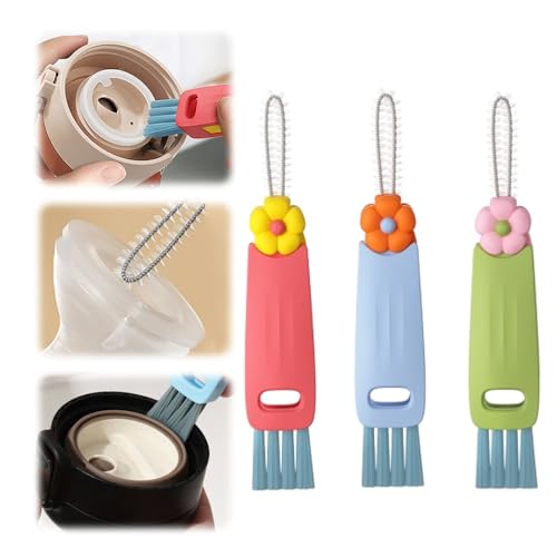 3 in 1 Cup Lid Cleaning Brush,Crevice Cleaning Brush Set for Baby Bottle Gap Tight Spaces Cup,3 in 1 Bottle Cleaning Brush Set Multifunctional Cleaning Brush Portable Cup Lid Cleaner(3 PCS) - color: 6 Pcs