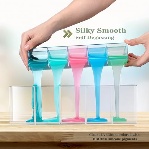 BBDINO Shore 15A Platinum Silicone Mold Making Starter Kit, 3-Hour Fast Cure, 30-Min Pot Life, 38.8 oz, 1:1 Mix Ratio, Tools Included | 1A:1B Mixing Self Degassing 3 Hrs Quick Cure Molding Silicone Flexible & Durable -Ideal for Resin/Soap/Silicone Molds M