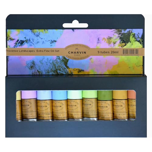 Charvin Extra Fine Professional Oil Paint Set for Artists, Provence Landscape - Bonjour Set of 9, 20 ml Tubes, Finely Milled, Non-Yellowing Artist Oil Paints in French Riviera-Inspired Hues - color: Provence Landscape