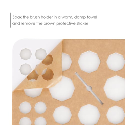 Makeup Brushes Drying Rack with Silicone Mat, Adjustable Makeup Brush Holder, Makeup Brush Display Dryer Stand, 26 Holes Acrylic Brush Organizer Stand (White) - color: White
