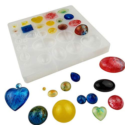 Jewelry Casting Molds,Gem Jewelry Silicone Casting Mold, for Resin Epoxy DIY Crafting, Earring, Pendant, Studs Jewelry Making (Small) - size: Small