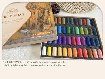 Soft Pastels for Artists Highly Pigmented Sticks 48 Vibrant Colors Professional Grade Art Supplies Smooth Blendable Pastels Set for Drawing,Painting Artists,Beginner