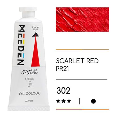 MEEDEN Artist Grade Oil Paint: Scarlet Red - 60ml/2oz Tube - Professional Art Paints for Canvas Painting - color: Scarlet Red, style: 60ml/2oz