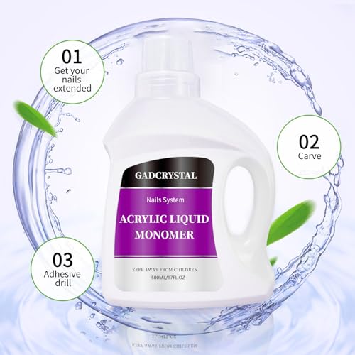 Monomer Acrylic Nail Liquid,Nail Acrylic Liquid 500ml/17fl.oz,Acrylic Liquid for Nails,Acrylic Liquid Monomer,Acrylic Liquid for Acrylic Powder Nails Extension for Nail Art - color: 500ml