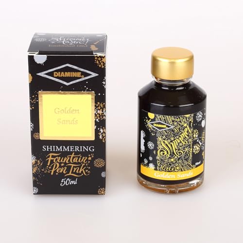 Diamine Shimmering Golden Sands Ink 50 ml - color: Yellow