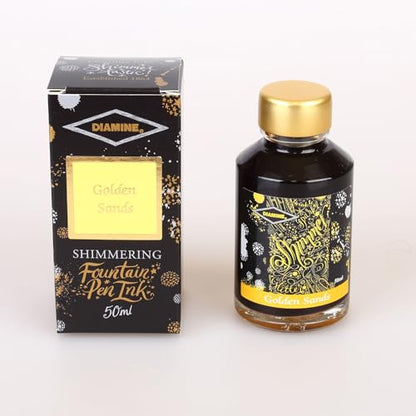 Diamine Shimmering Golden Sands Ink 50 ml - color: Yellow