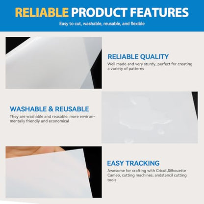 16 Pack 7.5mil Mylar Sheet, 12 X 12 Inch Translucent Blank Stencil Paper for Cricut Crafts Laser Cutting, Stencil Sheets Used for Making Letter Stencils, Flower Stencils, Star Wall Stencil - size: 7.5 mil, 12" x 12”- 16 Pack