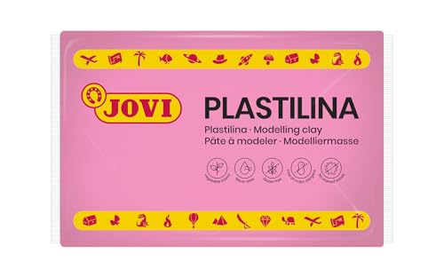 Jovi - Non-Hardening Modeling Clay, 4 Pink Bars, 0.77 lb Each, 3.3 lb Total | Professional Arts and Crafts Non-Toxic and Gluten Free plasticine - color: Pink