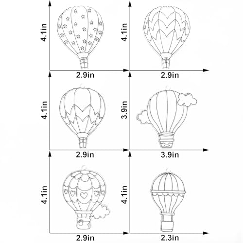 Ayhuhra 30 Sets Hot Air Balloon Suncatcher Craft Kits DIY Window Paint Art Sun Catcher Kits for Home Classroom Party Activities Art Project - style: Hot Air Balloon