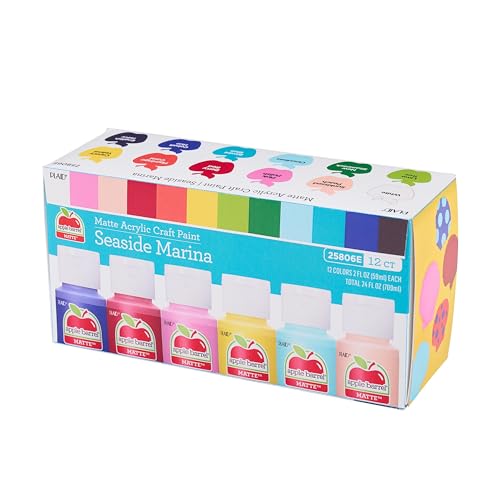 Apple Barrel Acrylic Craft Paint Set, Seaside Marina, Includes 12 Colors with a Matte Finish