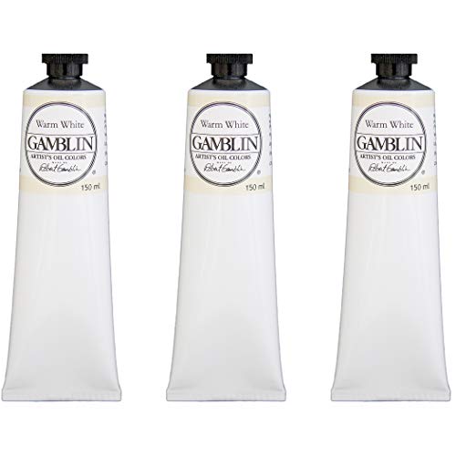 Gamblin Artist Oil Paint Set for Professionals - Warm White - 150ml Tubes - 3 Pack - color: Warm White, size: 5.07 Fl Oz (Pack of 3)