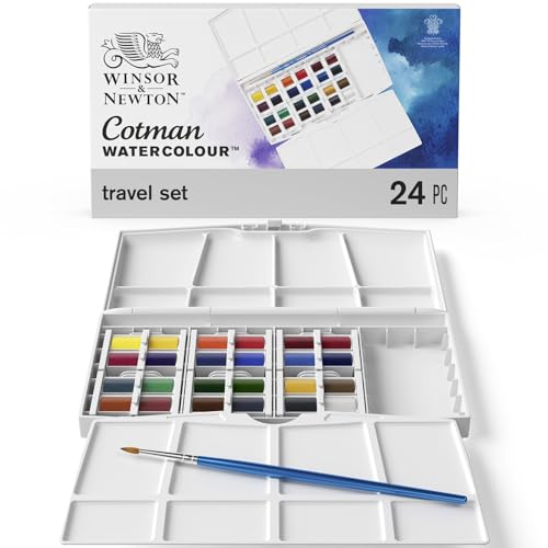 Winsor & Newton Cotman Watercolor Paint Set, Studio Set, 24 Half Pans - style: 24 Half Pan Studio Set