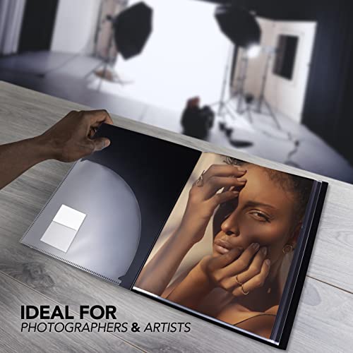 ITOYA Original Art ProFolio 18x24 Black Photo Album Book with 48 Pages - Protective Binder with Plastic Sleeves