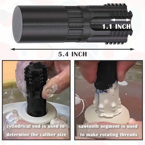 Pottery Clay Threading Making Kits, Clay Tap and Die Set for Jars and Lids Caps Thread (2 Inch Silk Black) - color: 2 Inch Silk Black