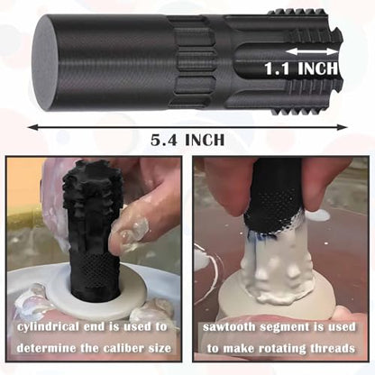 Pottery Clay Threading Making Kits, Clay Tap and Die Set for Jars and Lids Caps Thread (2 Inch Silk Black) - color: 2 Inch Silk Black