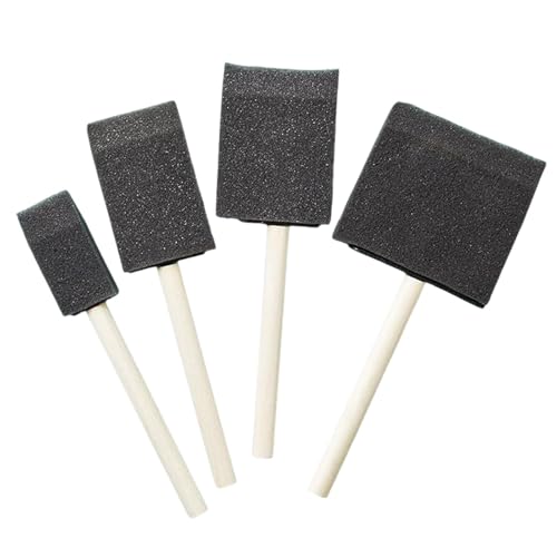 4 Pcs Foam Brushes, Paint Sponges, Sponge Brush, Sponge Paint Brushes, Foam Paint Brushes for Applying Dye, Paint, Stain, Varnish and Oil to Wood