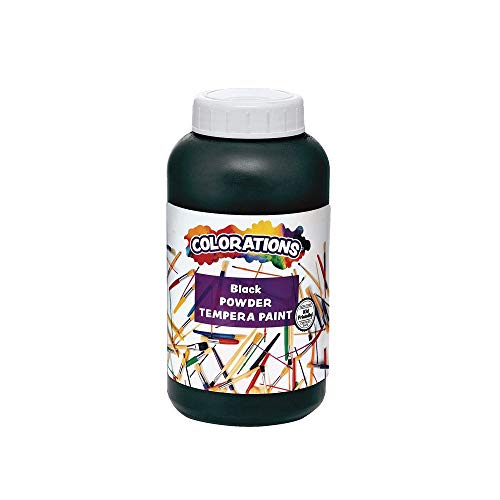 Colorations® Powder Tempera, Black, 1 Pound, Powdered Tempera Paint is a value purchase, Dillute only what you need, Strong and vibarnt color, Non Toxic and Safe for Kids, Use for Arts & Crafts - color: Black