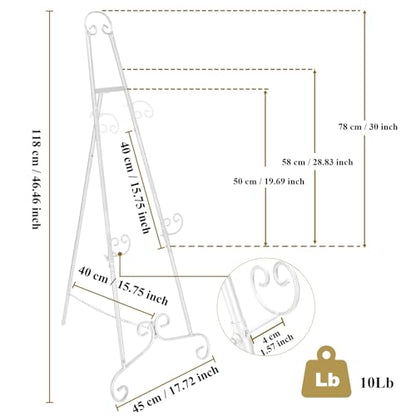 White Easel Stand for Sign, Adjustable Display Easel Stand with Chain, Wedding Poster Stand, Perfect for Displaying Photos, Artwork, Picture Frames etc - color: White