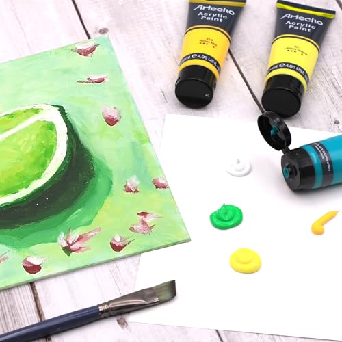 Artecho Turquoise Blue Acrylic Paint (120ml / 4.05oz) Tubes, Art Craft Paints for Canvas Painting, Rock, Stone, Wood, Fabric, Art Supplies - color: Turquoise Blue, style: Regular