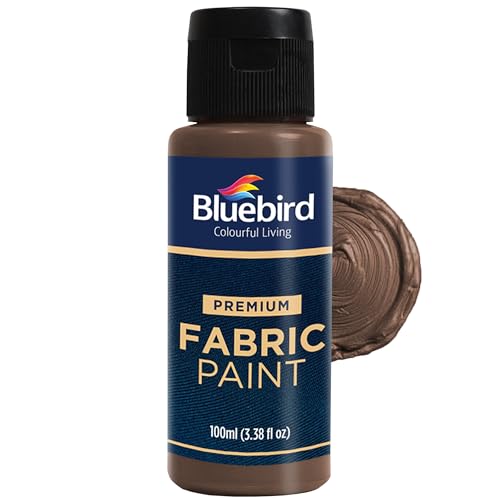 BLUEBIRD Fabric Paint, Vandyke Brown, 3.4 Fl Oz, Permanent Fabric Paints for Clothes, Furniture Upholstery - color: Vandyke Brown, size: 3.4 Fl Oz (Pack of 1)
