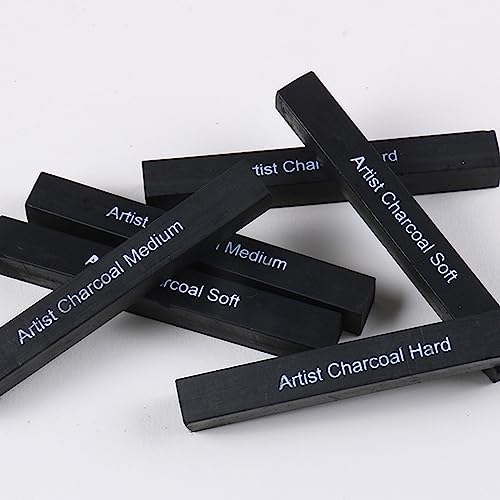 Artists Compressed Charcoal Sticks Square Black Coal Sticks Sketch Art Supplies for Drawing Sketching Shading Tool 6 PCS Art Supplies Sketch Kits Tools