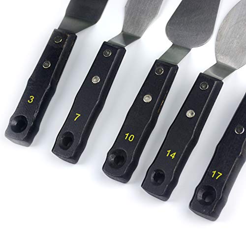 Large Painting Knife 5pcs by AebDerp Acrylic Paint Knife with Stainless Steel Palette Knives for Artist Painting Supply