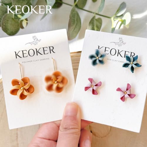 KEOKER Pinwheel Polymer Clay Cutters Spring, 6 Shapes Summer Clay Cutters for Polymer Clay Jewelry