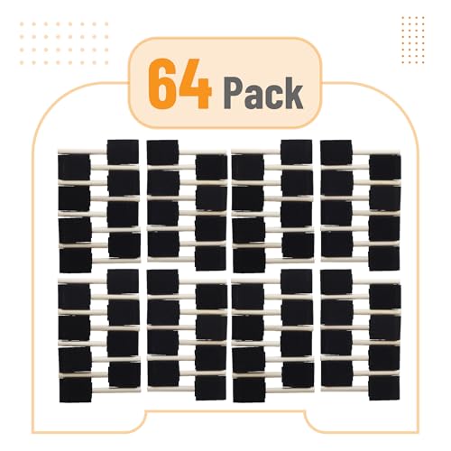 Bates Foam Paint Brushes, 2-Inch, 64 Pack - Sponge Brushes for Painting, Staining, and Mod Podge - color: Black, size: 2 inch, 64 Pack