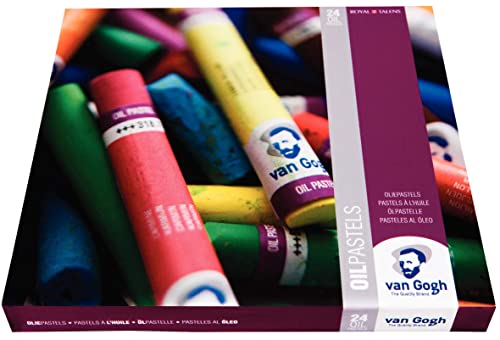 Van Gogh Oil Pastel, Round Full Stick, 24-Piece Set | Artist-Grade Oil Pastel Set for Creative Artwork, Rich Colors and Vibrant Pigments, Soft Texture for Smooth Blending - style: 24-Piece Set, General Selection