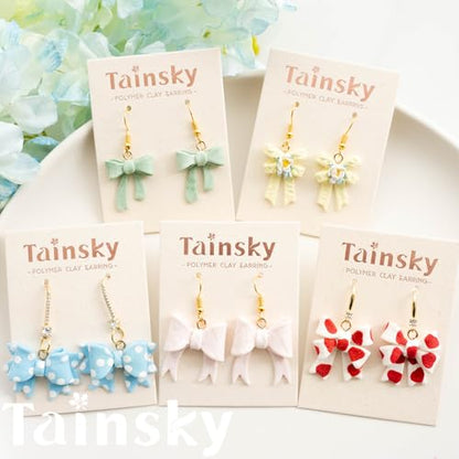 Tainsky Bow Polymer Clay Cutters, Love Knot Polymer Clay Cutters, 18 Shapes Bowknot Clay Cutter for Polymer Clay Jewelry, Ribbon Polymer Clay Earring Cutters (A) - color: BOW-A