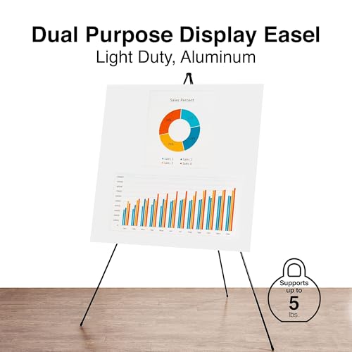 Staples Display Easel, 58", Black Metal - style: 1 Pack