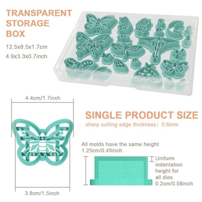 beinkmake 22Pcs Magic Moth Butterfly Polymer Clay Cutters Boho Clay Earrings Cutters Polymer Jewelry Cutter for Earrings Making Birthday Party DIY Supplies - style: Butterfly