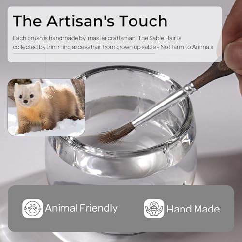 Nicpro 16 PCS Kolinsky Sable Miniature Paint Brushes Dry Brush, Professional Model Paint Brush Set with Cloth Roll, Fine Detail Artist Brush Set for Miniatures, Acrylic & Figures, Model, Watercolor - size: 16 PCS