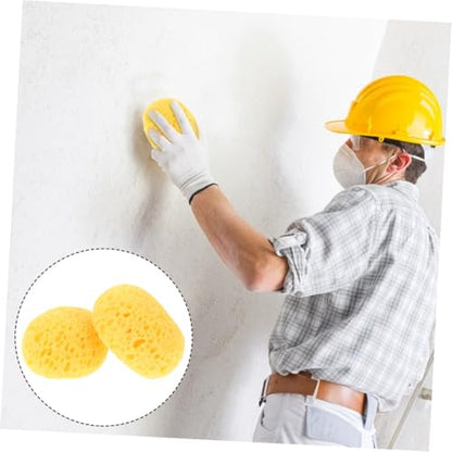 KOMBIUDA 4pcs Wall Texture Repair Sponge Set, Removable Yellow Drywall Patch Sponges for Ceiling and Wall DIY Painting, Artist Craft and Home Decor Tools