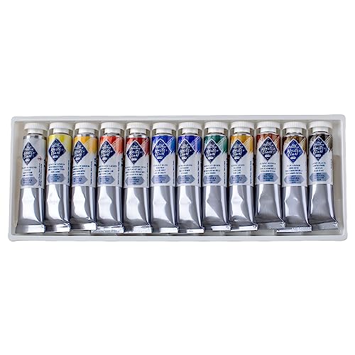 Master-Class Artists Grade Professional Tempera Paint Set 12 Vibrant Colors 18ml Tubes Buttery Consistency Ideal for Beginners and Professional Artists by Nevskaya Palitra