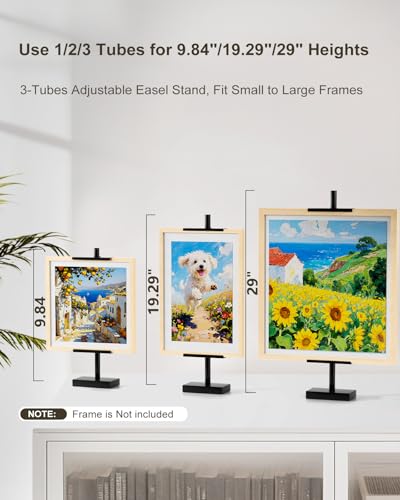 Adjustable Tabletop Easel Stand, Picture Easels for Display Up to 29" H, Black Metal Picture Frame Holder Stand Table for Art, Photo (2 Pack) - color: Black 2Pack