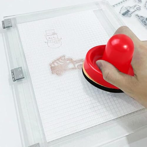 Red Acrylic Stamping Pressure Tool for Clear Stamps Scrapbooking Used to Put Even Pressure On Stamp Platform Precision Press Craft Hand Tools for Scrapbooking Embossing Cardmaking Seal Stamps