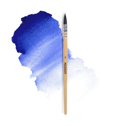 MEEDEN Watercolor Brushes Professional - Synthetic Squirrel Hair Artist Paint Brushes Set with Beech Wood Handle Great for Artists Hobbyists Size 3 - size: Size 3 - 1 Count