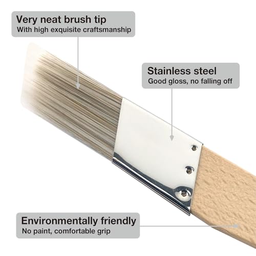 Trim Paint Brushes Set of 4, 0.25" 0.5" 0.7" 1" Slanted Edge Paint Brushes for Detail, Small Cutting in Brushes for Trim, Edges, Corners, Crafts and Home Decor
