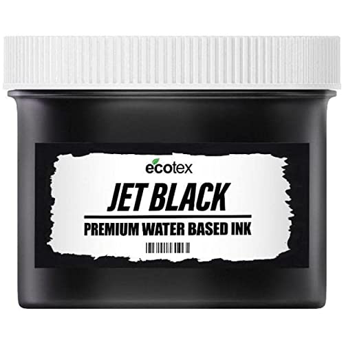 Ecotex® Screen Printing Jet Black (Pint - 16oz.) - Water Based Jet Black Fabric Ink, Silk Screen Paint - Screen Print Direct®, USA Made - color: Jet Black, size: 16 fl oz