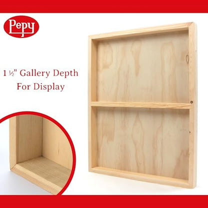 Pepy 16" x 20" Birch Wood Panels; Gallery Depth 1-1/2" Deep Cradle Artist Panel (Pack of 2)